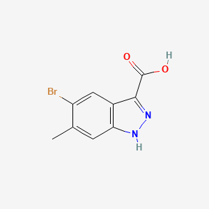 5-Bromo-6-methyl-1H-indazole-3-carboxylic acid chemical structure (CAS 1360942-30-8)