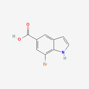 7-Bromo-1H-indole-5-carboxylic acid chemical structure (CAS 1360950-90-8)