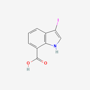 3-Iodo-1H-indole-7-carboxylic acid chemical structure (CAS 1360953-77-0)