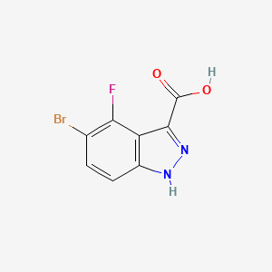 5-Bromo-4-fluoro-1H-indazole-3-carboxylic acid chemical structure (CAS 1360958-33-3)