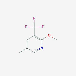 2-Methoxy-5-methyl-3-(trifluoromethyl)pyridine chemical structure (CAS 1360965-04-3)