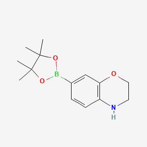 7-(4,4,5,5-Tetramethyl-1,3,2-dioxaborolan-2-yl)-3,4-dihydro-2H-benzo[b][1,4]oxazine chemical structure (CAS 1361110-64-6)