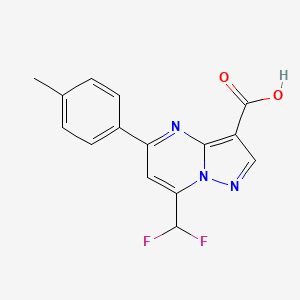 7-(Difluoromethyl)-5-(p-tolyl)pyrazolo[1,5-a]pyrimidine-3-carboxylic acid chemical structure (CAS 1361328-72-4)