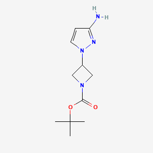 tert-Butyl 3-(3-amino-1H-pyrazol-1-yl)azetidine-1-carboxylate chemical structure (CAS 1361386-63-1)