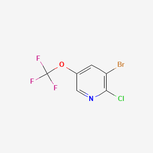 3-Bromo-2-chloro-5-(trifluoromethoxy)pyridine chemical structure (CAS 1361852-33-6)