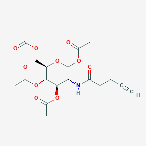 (3R,4R,5S,6R)-6-(Acetoxymethyl)-3-(pent-4-ynamido)tetrahydro-2H-pyran-2,4,5-triyl triacetate chemical structure (CAS 1361993-37-4)
