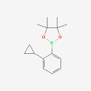 2-(2-Cyclopropylphenyl)-4,4,5,5-tetramethyl-1,3,2-dioxaborolane chemical structure (CAS 1362243-53-5)