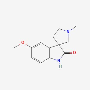 5-Methoxy-1'-methylspiro[indoline-3,3'-pyrrolidin]-2-one chemical structure (CAS 136316-07-9)