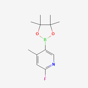 2-Fluoro-4-methyl-5-(4,4,5,5-tetramethyl-1,3,2-dioxaborolan-2-yl)pyridine chemical structure (CAS 1363192-17-9)