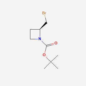 (S)-tert-Butyl 2-(bromomethyl)azetidine-1-carboxylate chemical structure (CAS 1363378-23-7)