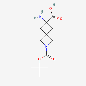 6-Amino-2-(tert-butoxycarbonyl)-2-azaspiro[3.3]heptane-6-carboxylic acid chemical structure (CAS 1363380-56-6)