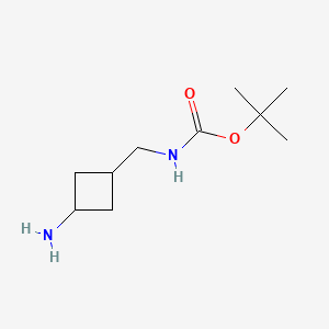 tert-Butyl ((trans-3-aminocyclobutyl)methyl)carbamate chemical structure (CAS 1363380-57-7)