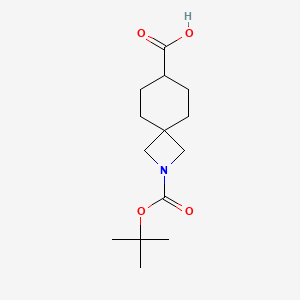 2-(tert-Butoxycarbonyl)-2-azaspiro[3.5]nonane-7-carboxylic acid chemical structure (CAS 1363381-18-3)