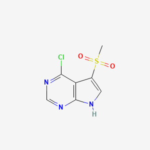 4-Chloro-5-(methylsulfonyl)-7H-pyrrolo[2,3-d]pyrimidine chemical structure (CAS 1363381-40-1)