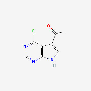 5-Acetyl-4-Chloro-7H-pyrrolo[2,3-d]pyrimidine chemical structure (CAS 1363381-59-2)