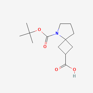 5-(tert-Butoxycarbonyl)-5-azaspiro[3.4]octane-2-carboxylic acid chemical structure (CAS 1363381-67-2)