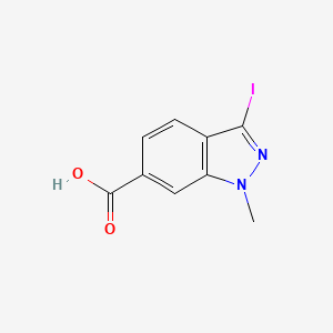 3-Iodo-1-methyl-1H-indazole-6-carboxylic acid chemical structure (CAS 1363381-70-7)