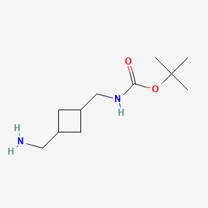 tert-Butyl ((3-(aminomethyl)cyclobutyl)methyl)carbamate chemical structure (CAS 1363382-06-2)