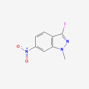 3-Iodo-1-methyl-6-nitro-1H-indazole chemical structure (CAS 1363382-12-0)