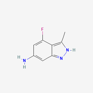4-Fluoro-3-methyl-1H-indazol-6-amine chemical structure (CAS 1363382-44-8)