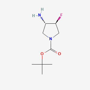trans-tert-Butyl 3-amino-4-fluoropyrrolidine-1-carboxylate chemical structure (CAS 1363382-79-9)