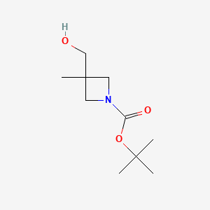 tert-Butyl 3-(hydroxymethyl)-3-methylazetidine-1-carboxylate chemical structure (CAS 1363382-91-5)