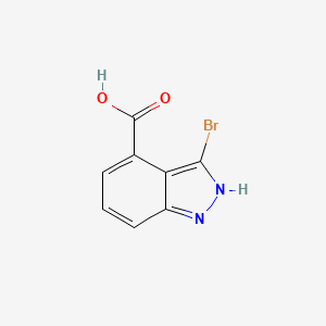 3-Bromo-1H-indazole-4-carboxylic acid chemical structure (CAS 1363382-97-1)