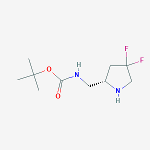 (S)-tert-Butyl ((4,4-difluoropyrrolidin-2-yl)methyl)carbamate chemical structure (CAS 1363384-66-0)