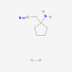 2-(1-Aminocyclopentyl)acetonitrile hydrochloride chemical structure (CAS 1363405-41-7)