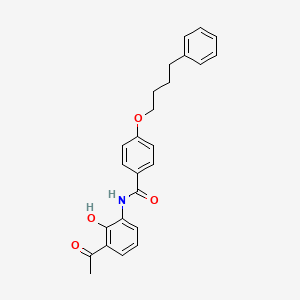 N-(3-Acetyl-2-hydroxyphenyl)-4-(4-phenylbutoxy)benzamide chemical structure (CAS 136450-06-1)