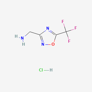 (5-(Trifluoromethyl)-1,2,4-oxadiazol-3-yl)methanamine hydrochloride chemical structure (CAS 1364677-67-7)