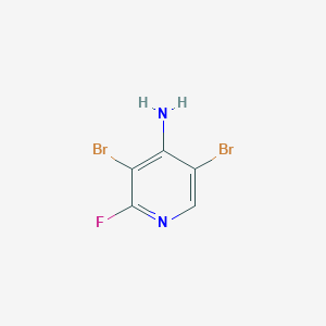 3,5-Dibromo-2-fluoropyridin-4-amine chemical structure (CAS 1364917-13-4)