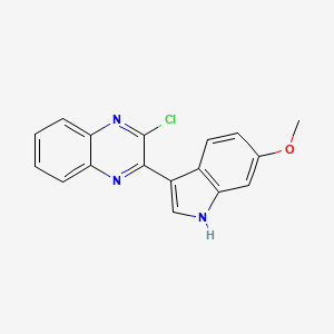 2-Chloro-3-(6-methoxy-1H-indol-3-yl)quinoxaline chemical structure (CAS 1364917-67-8)