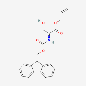 (S)-Allyl 2-((((9H-fluoren-9-yl)methoxy)carbonyl)amino)-3-hydroxypropanoate chemical structure (CAS 136497-85-3)