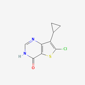 6-Chloro-7-cyclopropylthieno[3,2-d]pyrimidin-4-ol chemical structure (CAS 1365062-53-8)