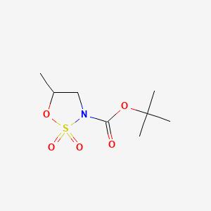 tert-Butyl 5-methyl-1,2,3-oxathiazolidine-3-carboxylate 2,2-dioxide chemical structure (CAS 1365481-13-5)