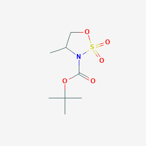 tert-butyl 4-methyl-2,2-dioxo-1,2λ,3-oxathiazolidine-3-carboxylate chemical structure (CAS 1365481-16-8)
