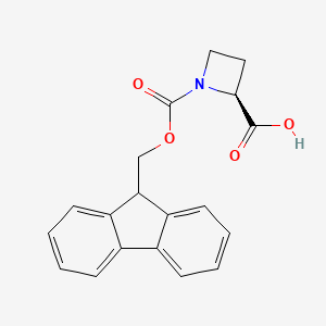 (S)-1-(((9H-Fluoren-9-yl)methoxy)carbonyl)azetidine-2-carboxylic acid chemical structure (CAS 136552-06-2)