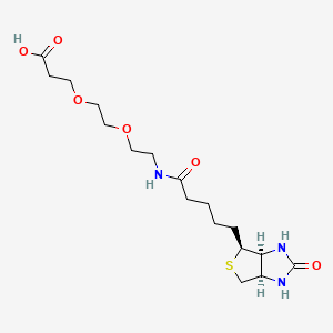 3-(2-(2-(5-((3aS,4S,6aR)-2-Oxohexahydro-1H-thieno[3,4-d]imidazol-4-yl)pentanamido)ethoxy)ethoxy)propanoic acid chemical structure (CAS 1365655-89-5)