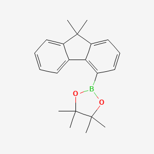2-(9,9-Dimethyl-9H-fluoren-4-yl)-4,4,5,5-tetramethyl-1,3,2-dioxaborolane chemical structure (CAS 1365692-79-0)