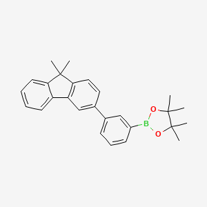 2-(3-(9,9-Dimethyl-9H-fluoren-3-yl)phenyl)-4,4,5,5-tetramethyl-1,3,2-dioxaborolane chemical structure (CAS 1365692-84-7)
