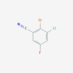 2-Bromo-3-chloro-5-fluorobenzonitrile chemical structure (CAS 1365993-26-5)