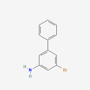 5-Bromo-[1,1'-biphenyl]-3-amine chemical structure (CAS 136649-27-9)