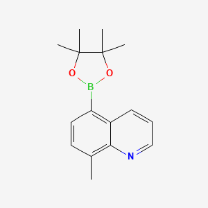 8-Methyl-5-(4,4,5,5-tetramethyl-1,3,2-dioxaborolan-2-yl)quinoline chemical structure (CAS 1366740-47-7)