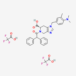 (S)-1-(4-(Dimethylamino)-3-methylbenzyl)-5-(2,2-diphenylacetyl)-4,5,6,7-tetrahydro-1H-imidazo[4,5-c]pyridine-6-carboxylic acid compound with 2,2,2-trifluoroacetic acid (1:2) chemical structure (CAS 136676-91-0)