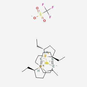 1,2-Bis((2R,5R)-2,5-diethylphospholano)ethane(cyclooctadiene)rhodium(I) trifluoromethanesulfonate chemical structure (CAS 136705-71-0)