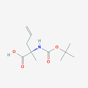 (S)-2-((tert-Butoxycarbonyl)amino)-2-methylpent-4-enoic acid chemical structure (CAS 136707-27-2)