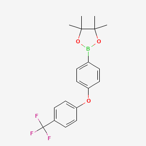 4,4,5,5-Tetramethyl-2-(4-(4-(trifluoromethyl)phenoxy)phenyl)-1,3,2-dioxaborolane chemical structure (CAS 1367127-40-9)