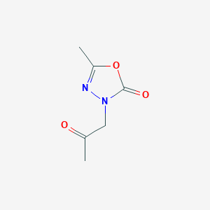 5-Methyl-3-(2-oxopropyl)-1,3,4-oxadiazol-2(3H)-one chemical structure (CAS 136738-11-9)