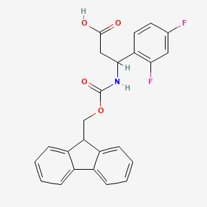 3-((((9H-Fluoren-9-yl)methoxy)carbonyl)amino)-3-(2,4-difluorophenyl)propanoic acid chemical structure (CAS 1367449-16-8)